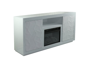 VANITII Timeless White Electric Fireplace