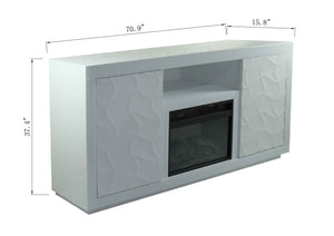 VANITII Timeless White Electric Fireplace