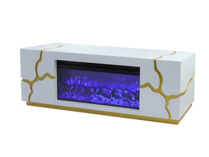 VANITII Reco TV Stand with Electric Fireplace
