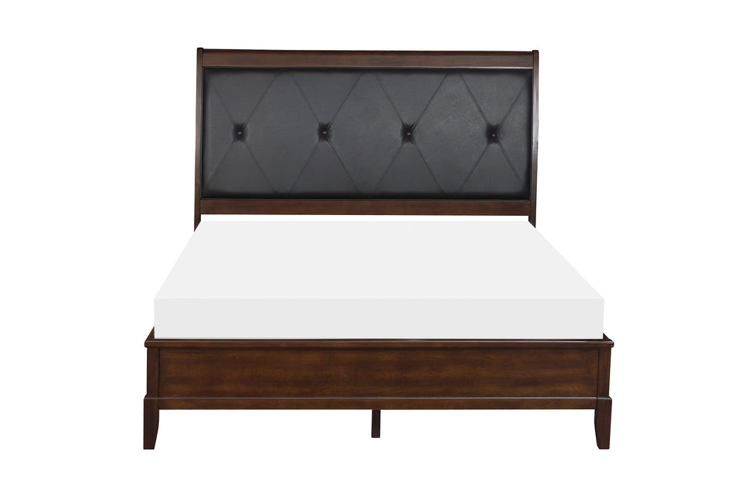 Cotterill Cherry Full Upholstered Panel Bed