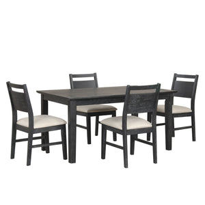 Sable Crest - 5 Piece Set (Rectangle Dining Table & 4 Chairs) - Black