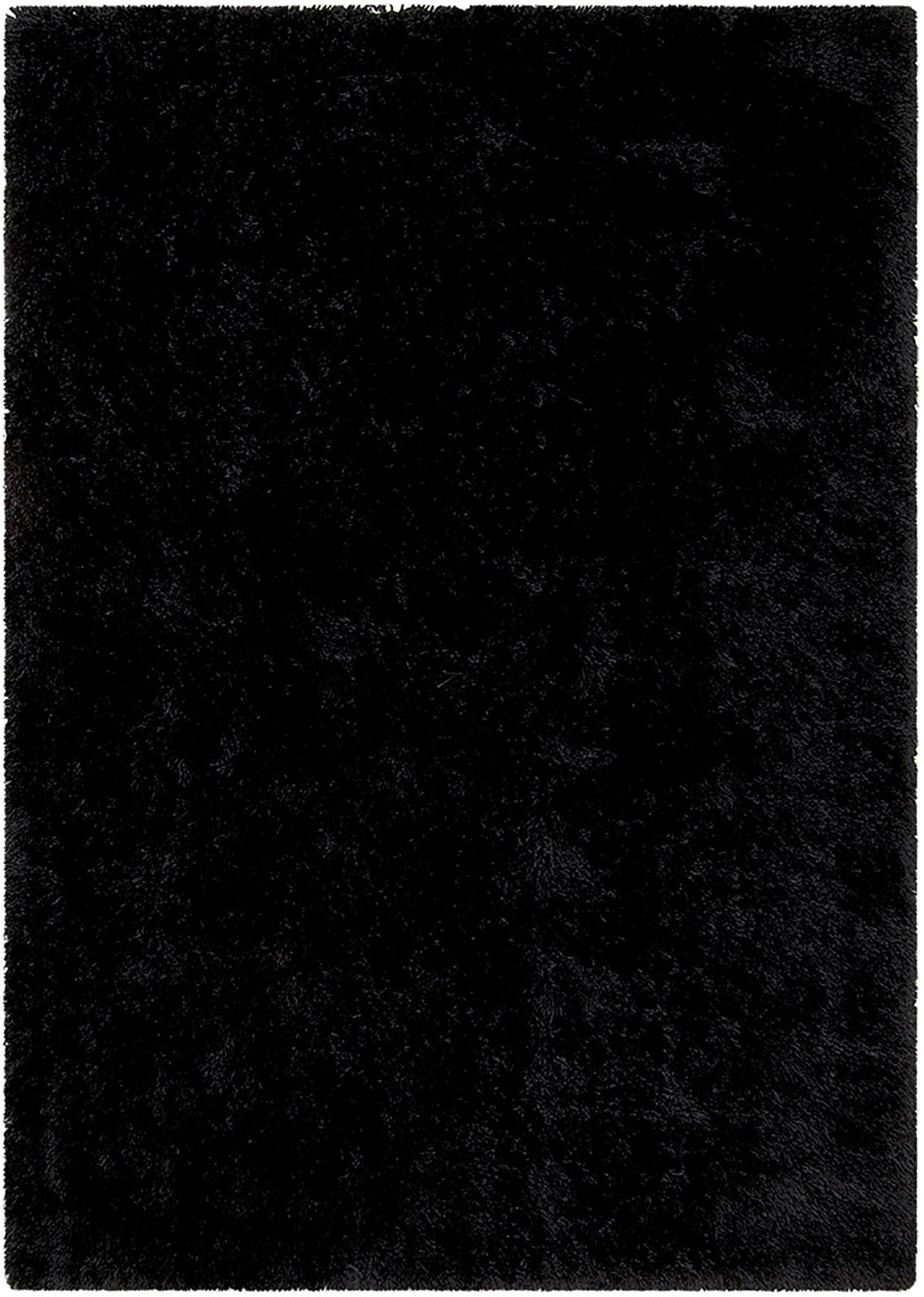 Alma Afro Shag Plain Black Rug