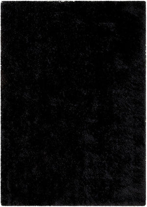 Alma Afro Shag Plain Black Rug