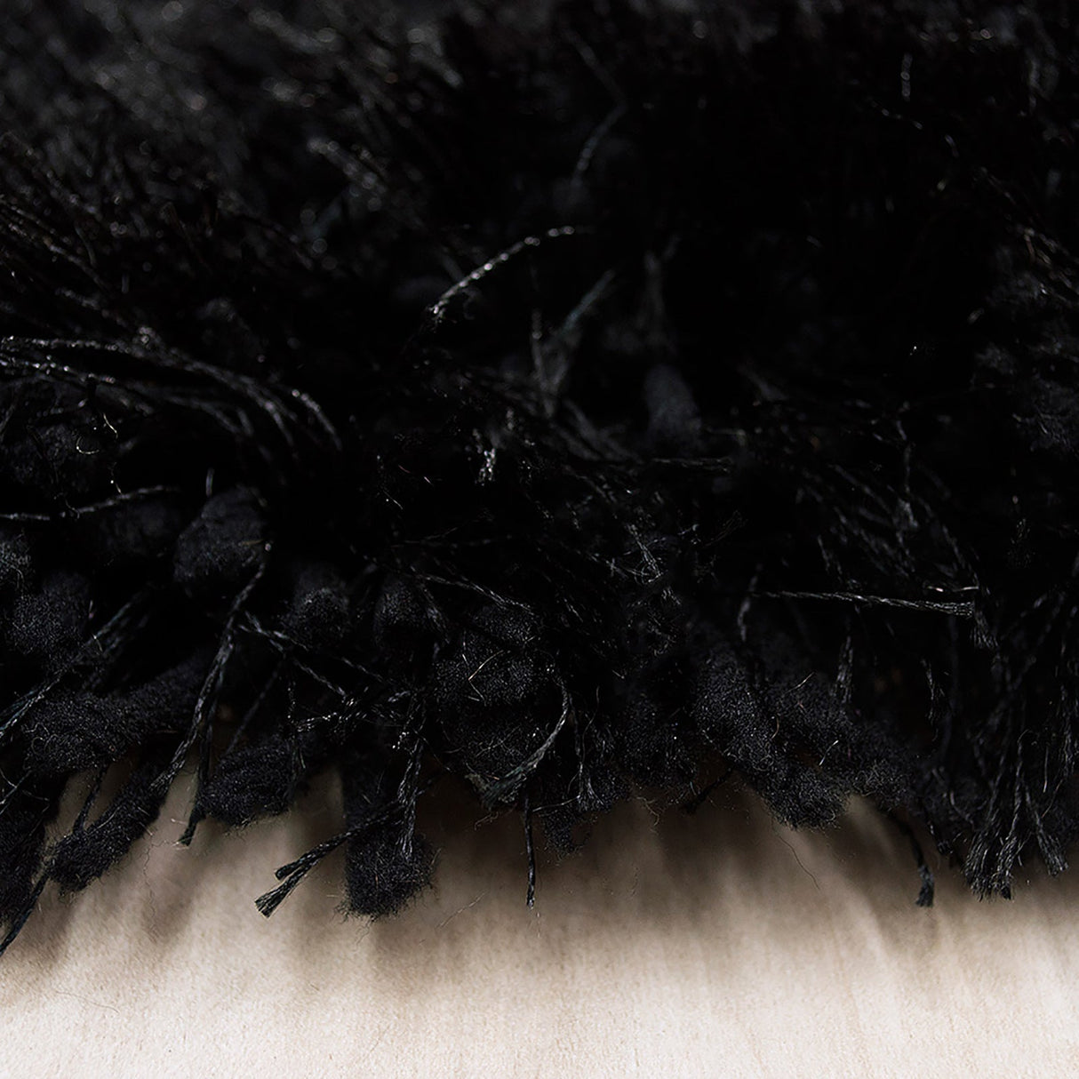 Alma Afro Shag Plain Black Rug