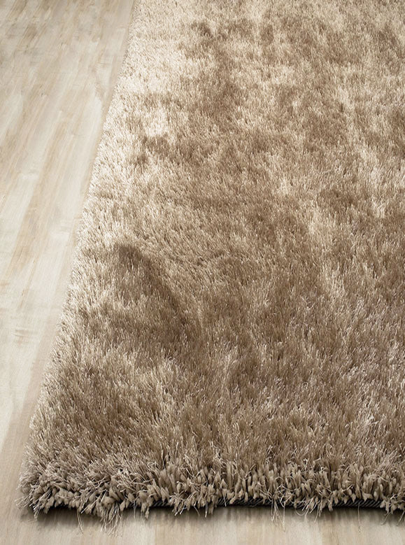 Alma Afro Shag Plain Beige Rug