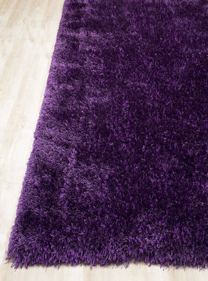 Alma Afro Shag Plain Lilac Rug