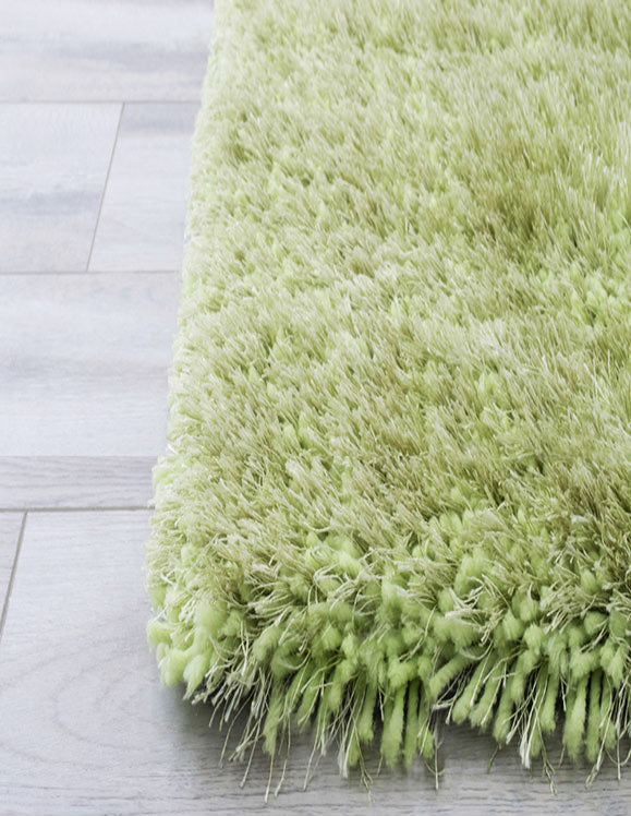 Alma Afro Shag Plain Lime Green Rug