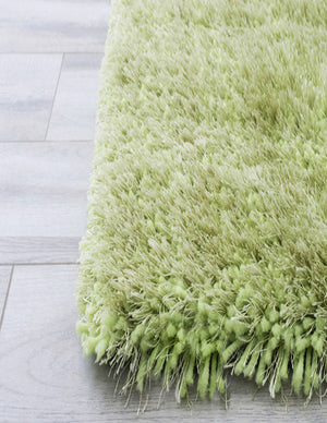Alma Afro Shag Plain Lime Green Rug