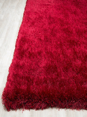 Alma Afro Shag Plain Red Rug