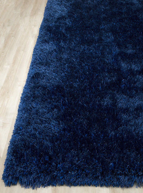 Alma Afro Shag Plain Royal Blue Rug