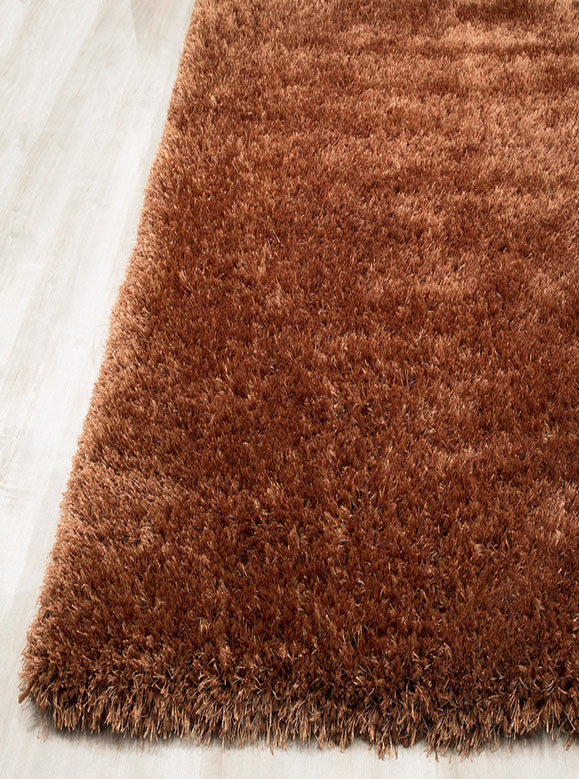 Alma Afro Shag Plain Rust Rug