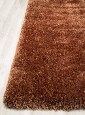 Alma Afro Shag Plain Rust Rug