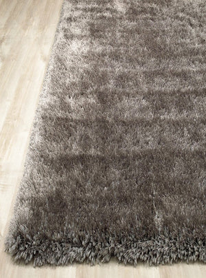 Alma Afro Shag Plain Silver Rug