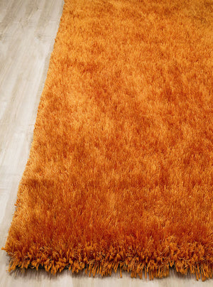 Alma Afro Shag Plain Tangerine Rug