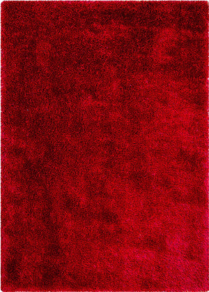 Alma Afro Shag Plain Red Rug