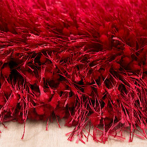 Alma Afro Shag Plain Red Rug