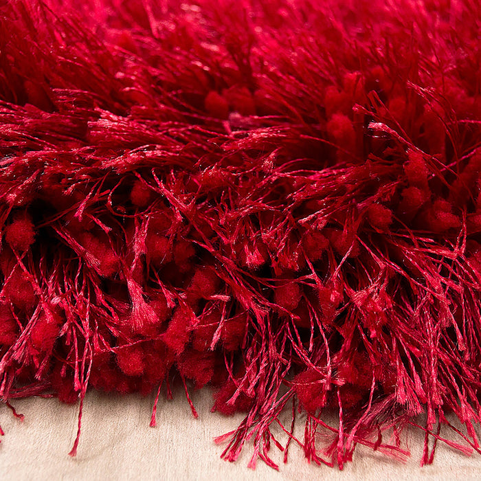 American cover design / Persian weavers Alma Afro Shag Plain Red Rug