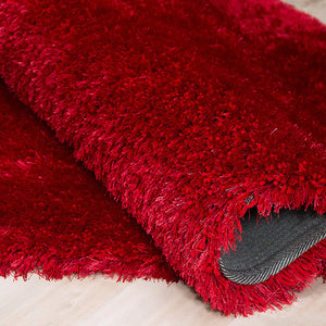 Alma Afro Shag Plain Red Rug