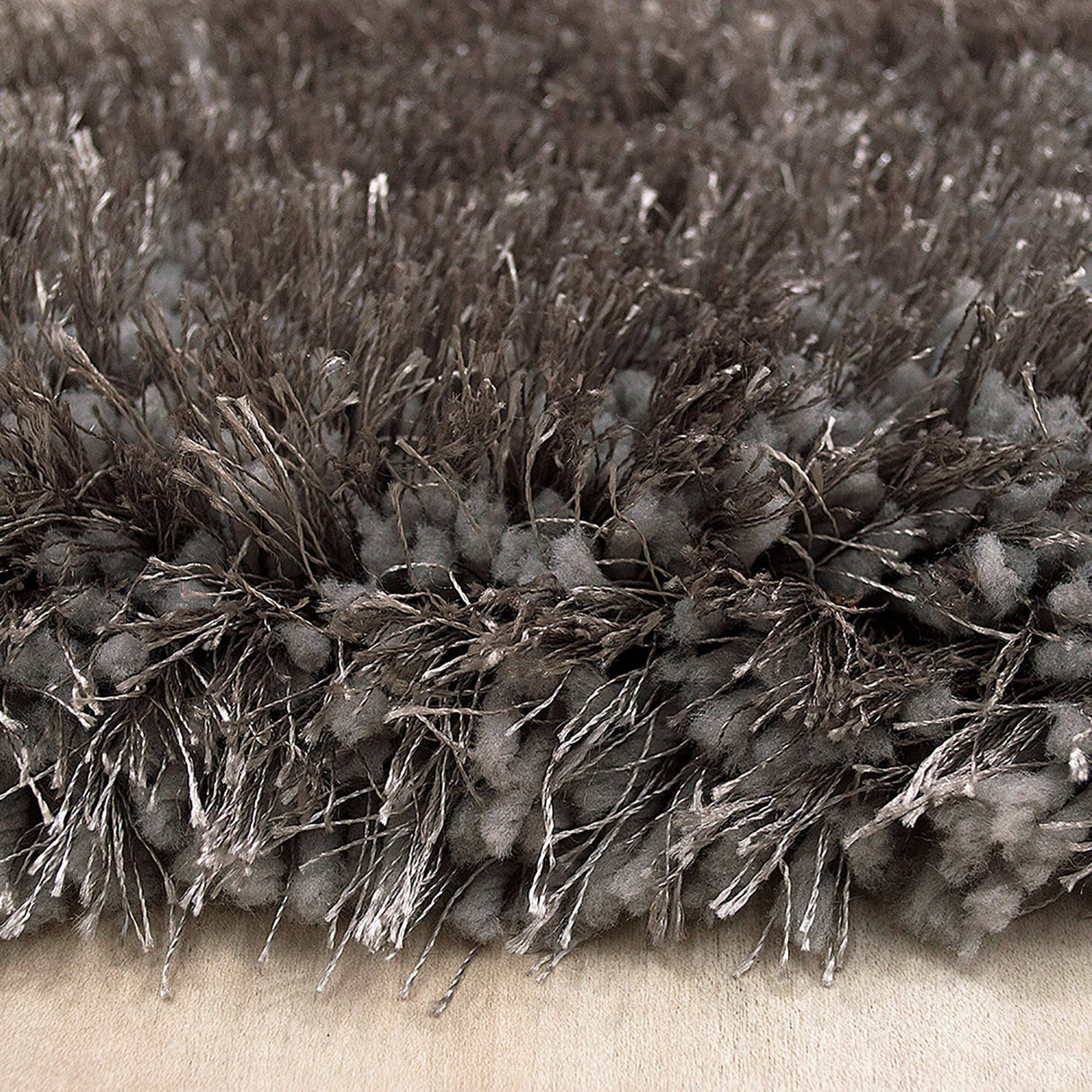 Alma Afro Shag Plain Silver Rug