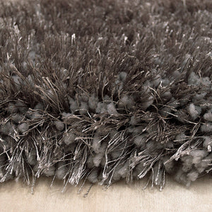 Alma Afro Shag Plain Silver Rug