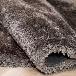 Alma Afro Shag Plain Silver Rug