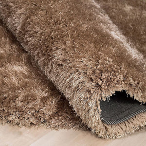 Alma Afro Shag Plain Beige Rug
