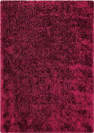 Alma Afro Shag Solid Burgundy Rug