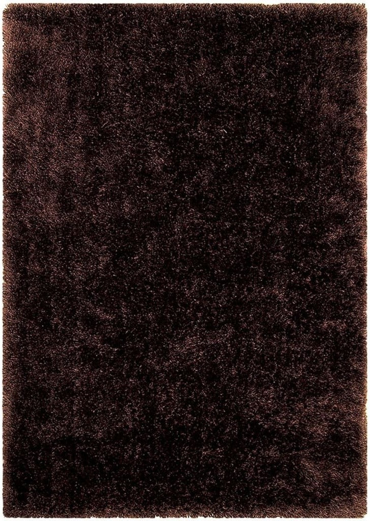 Alma Afro Shag Plain Dark Brown Rug