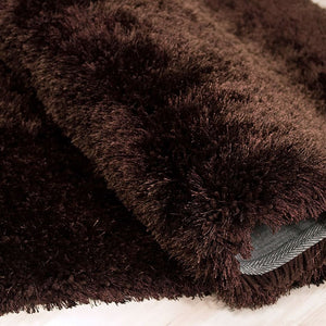 Alma Afro Shag Plain Dark Brown Rug