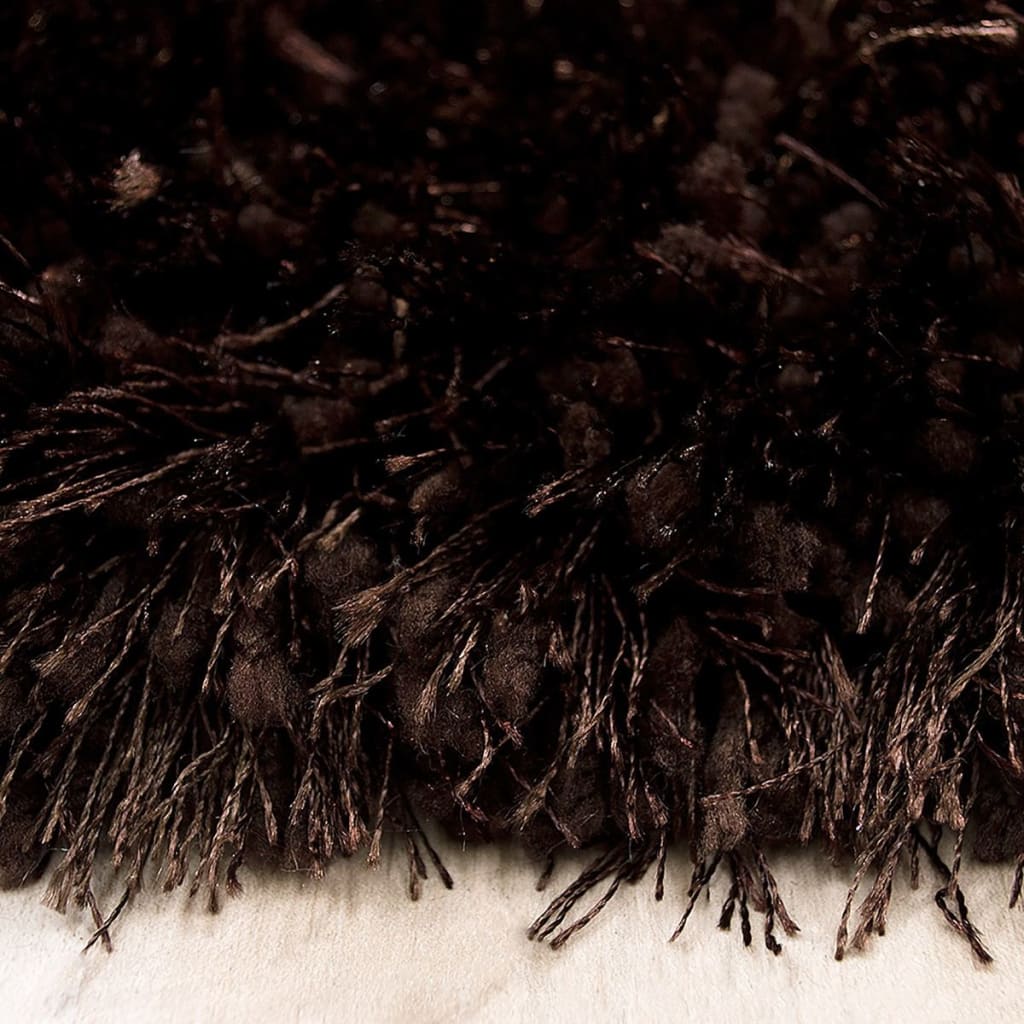 Alma Afro Shag Plain Dark Brown Rug