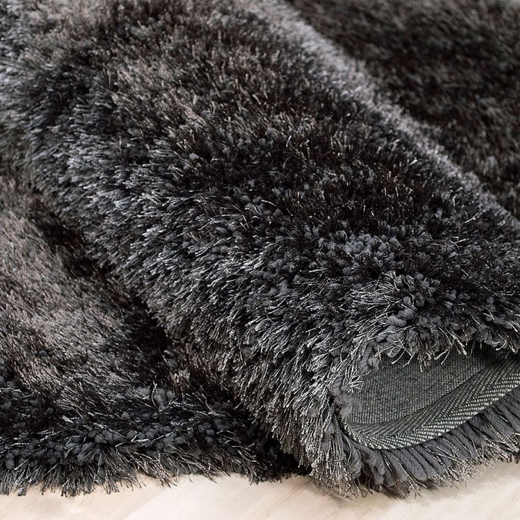 Alma Afro Shag Plain Gray Rug