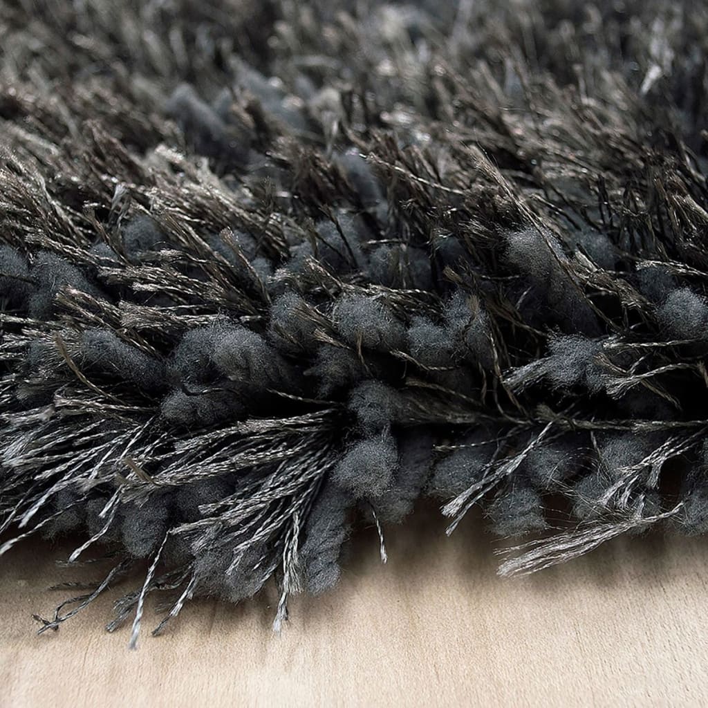 Alma Afro Shag Plain Gray Rug