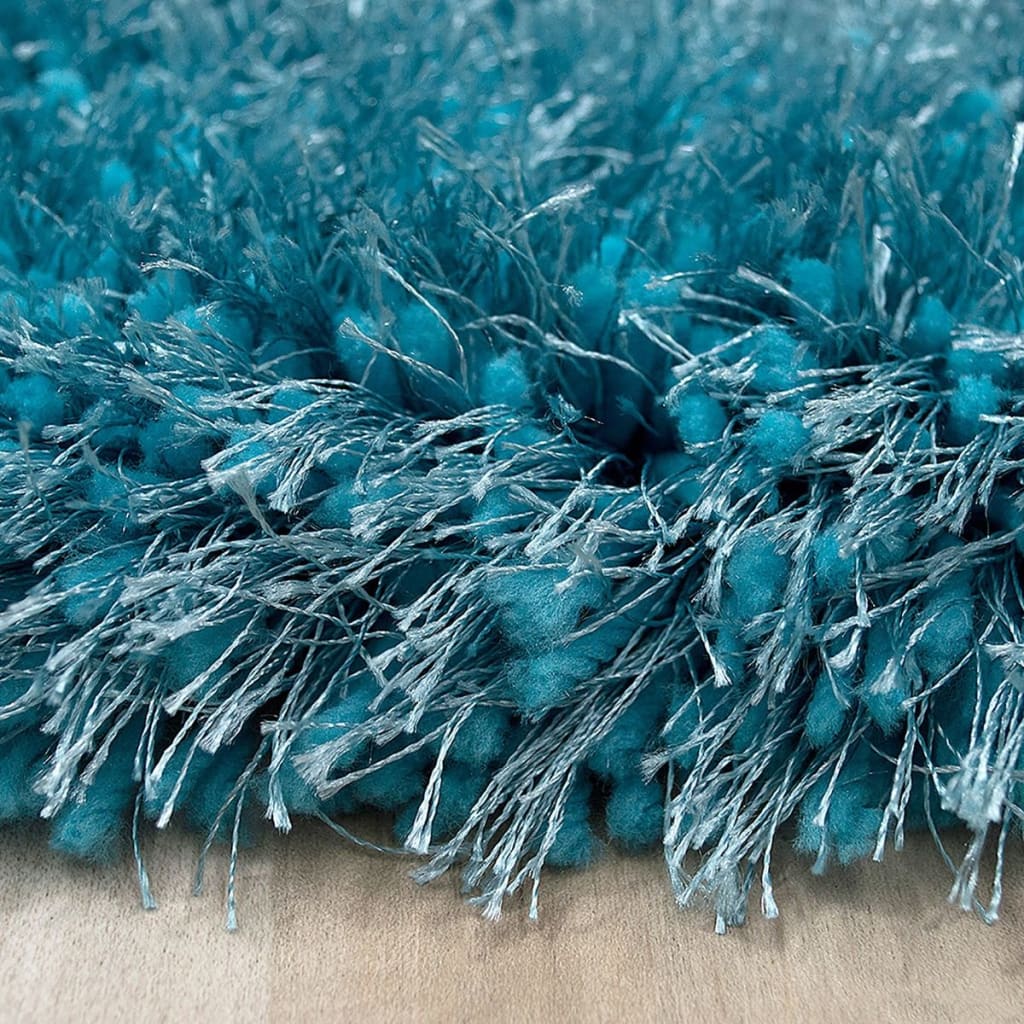 Alma Afro Shag Plain Light Blue Rug