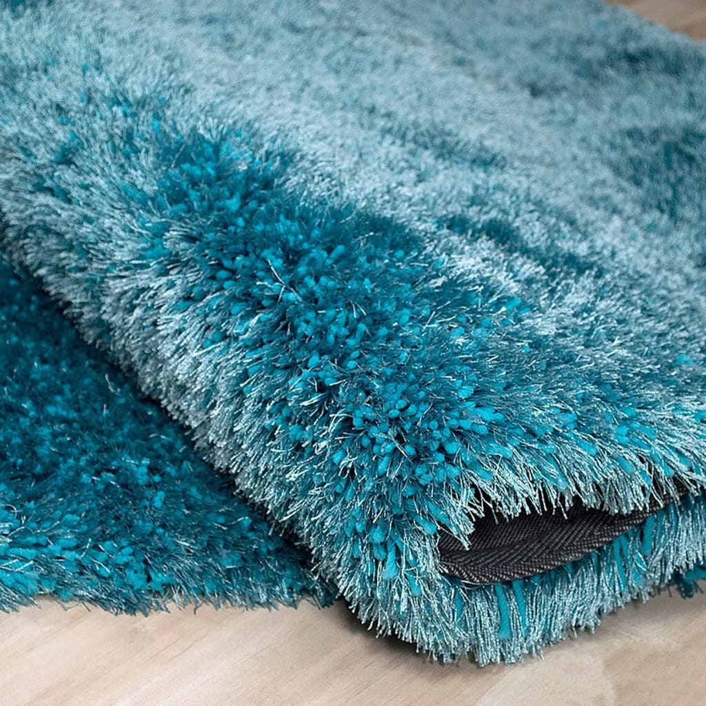 Alma Afro Shag Plain Light Blue Rug