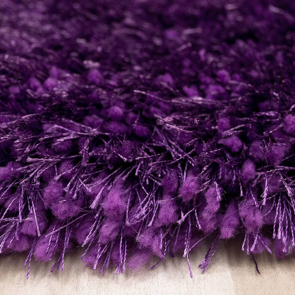 Alma Afro Shag Plain Lilac Rug