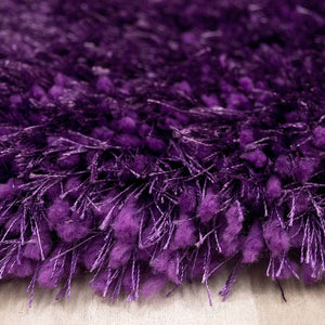 Alma Afro Shag Plain Lilac Rug