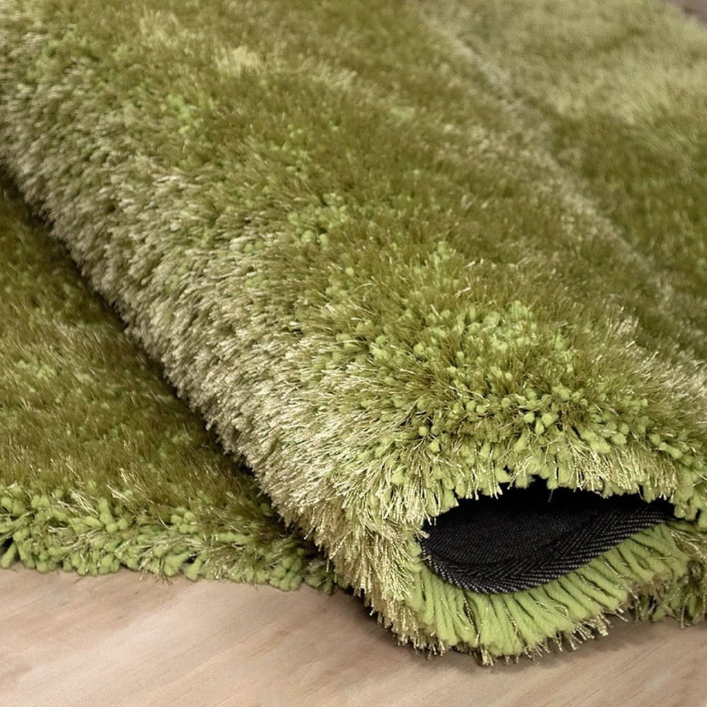 Alma Afro Shag Plain Lime Green Rug