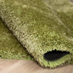 Alma Afro Shag Plain Lime Green Rug