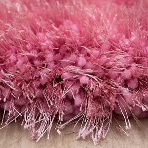 Alma Afro Shag Plain Pink Rug
