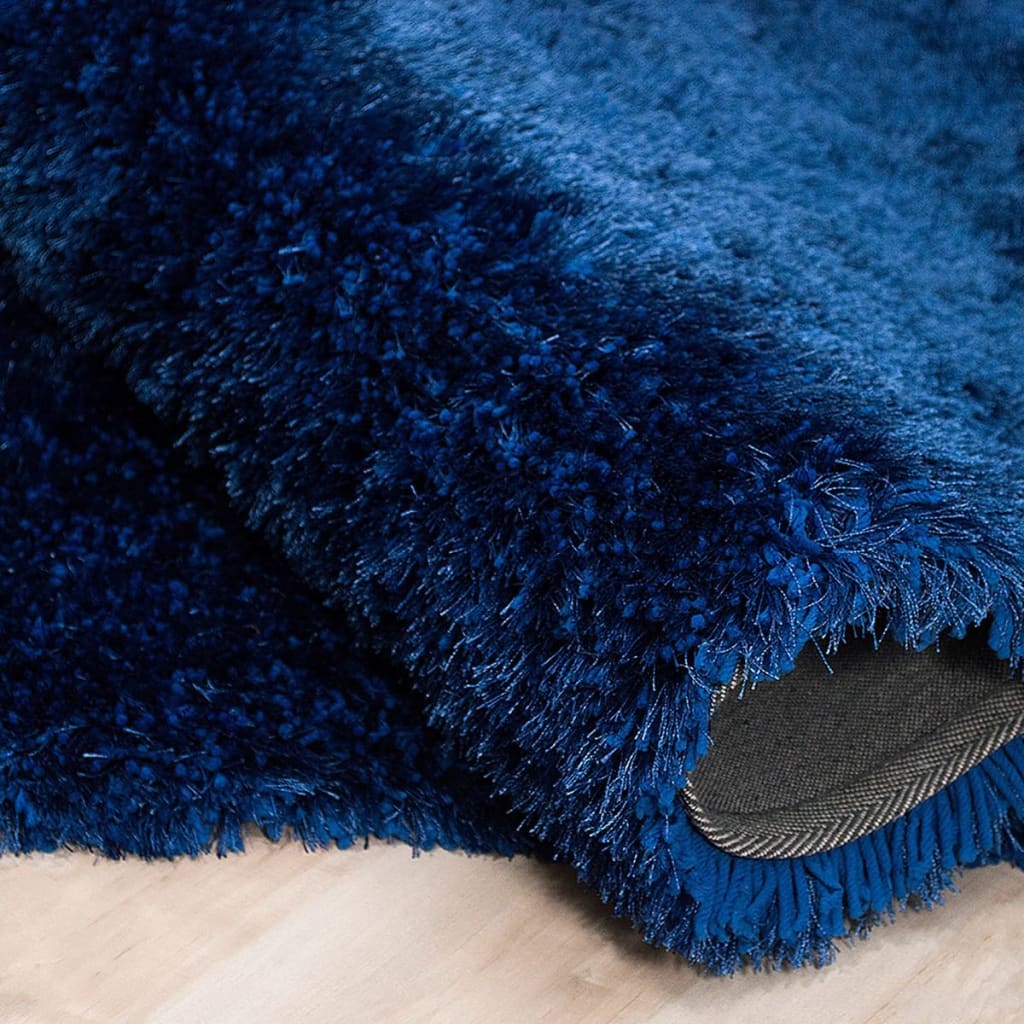 Alma Afro Shag Plain Royal Blue Rug