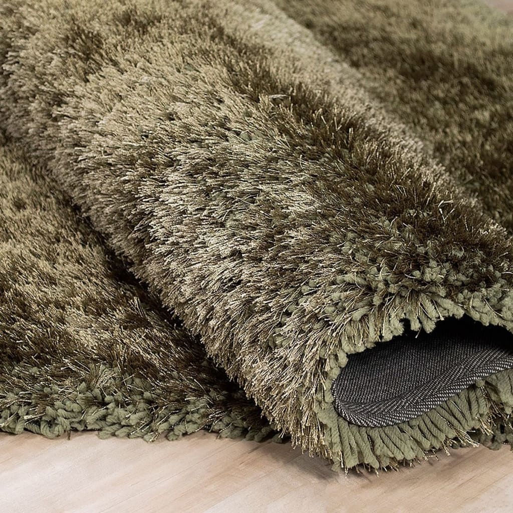 Alma Afro Shag Plain Sage Green Rug