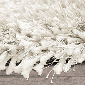 Alma Afro Shag Plain Snow White Rug