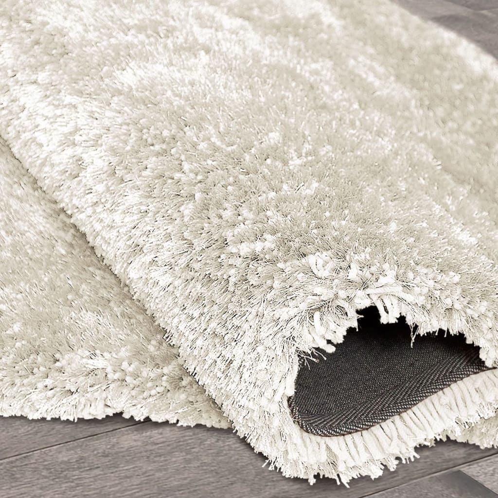 Alma Afro Shag Plain Snow White Rug
