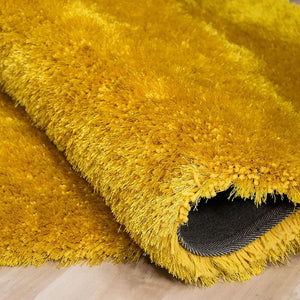 Alma Afro Shag Plain Yellow Rug