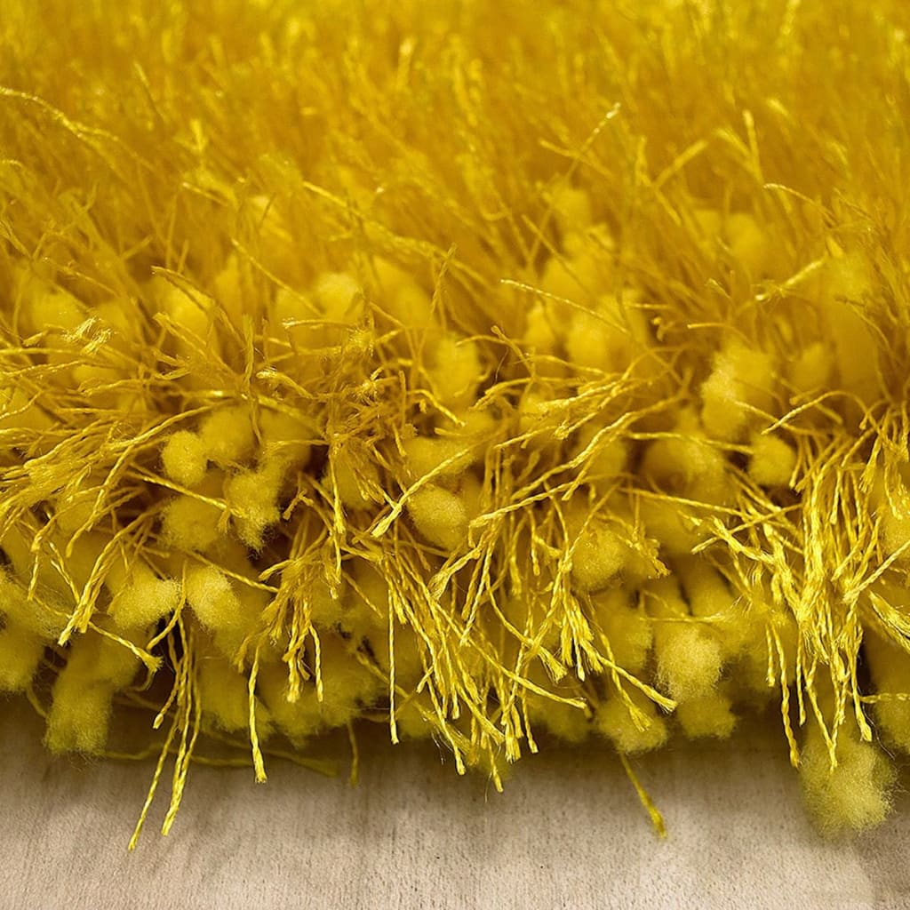 Alma Afro Shag Plain Yellow Rug