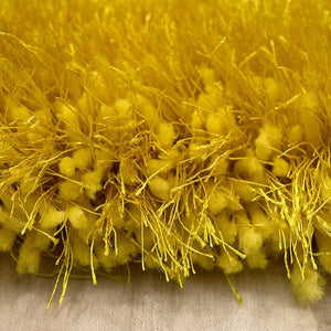Alma Afro Shag Plain Yellow Rug