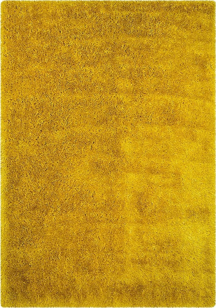 Alma Afro Shag Plain Yellow Rug