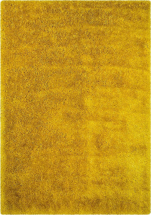 Alma Afro Shag Plain Yellow Rug