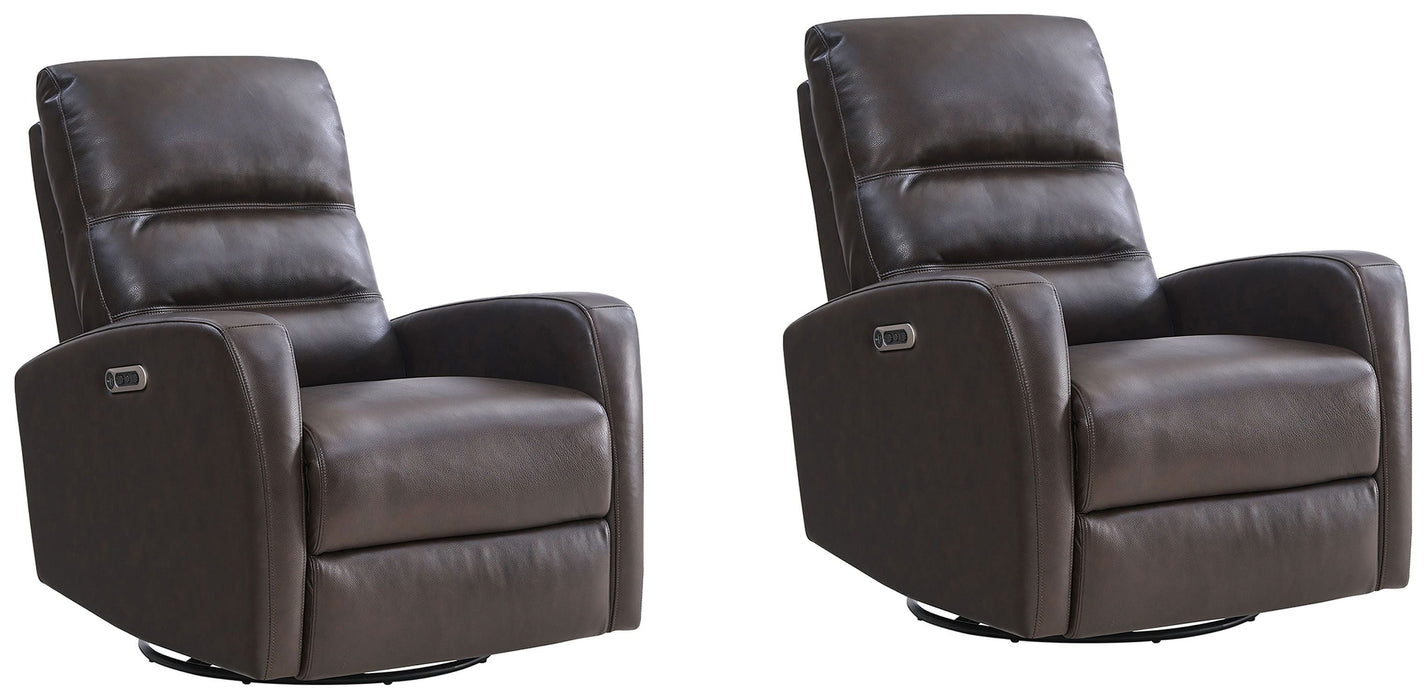 Modern Living - Ringo Power Swivel Glider Recliner in Florence Brown (Set of 2) - MRIN#812GSPH-2-FBR