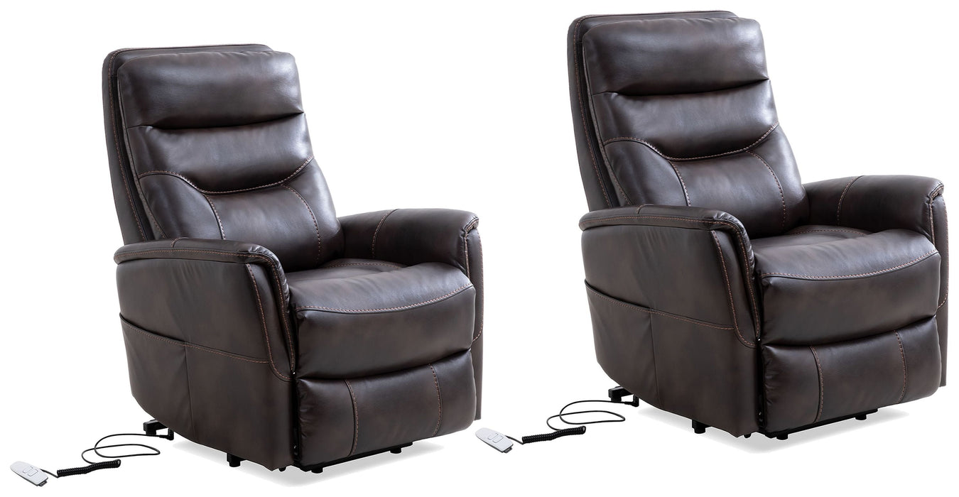 Modern Living - Gemini Power Lift Recliner with Articulating Headrest in Truffle (Set of 2) - MGEM#812LIFT-2-TRU